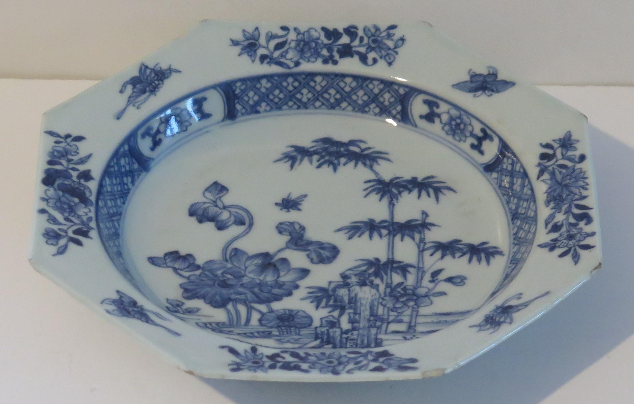 Chinese Export Soup or Deep Plate Canton Blue & White Porcelain, Qing circa 1770 3