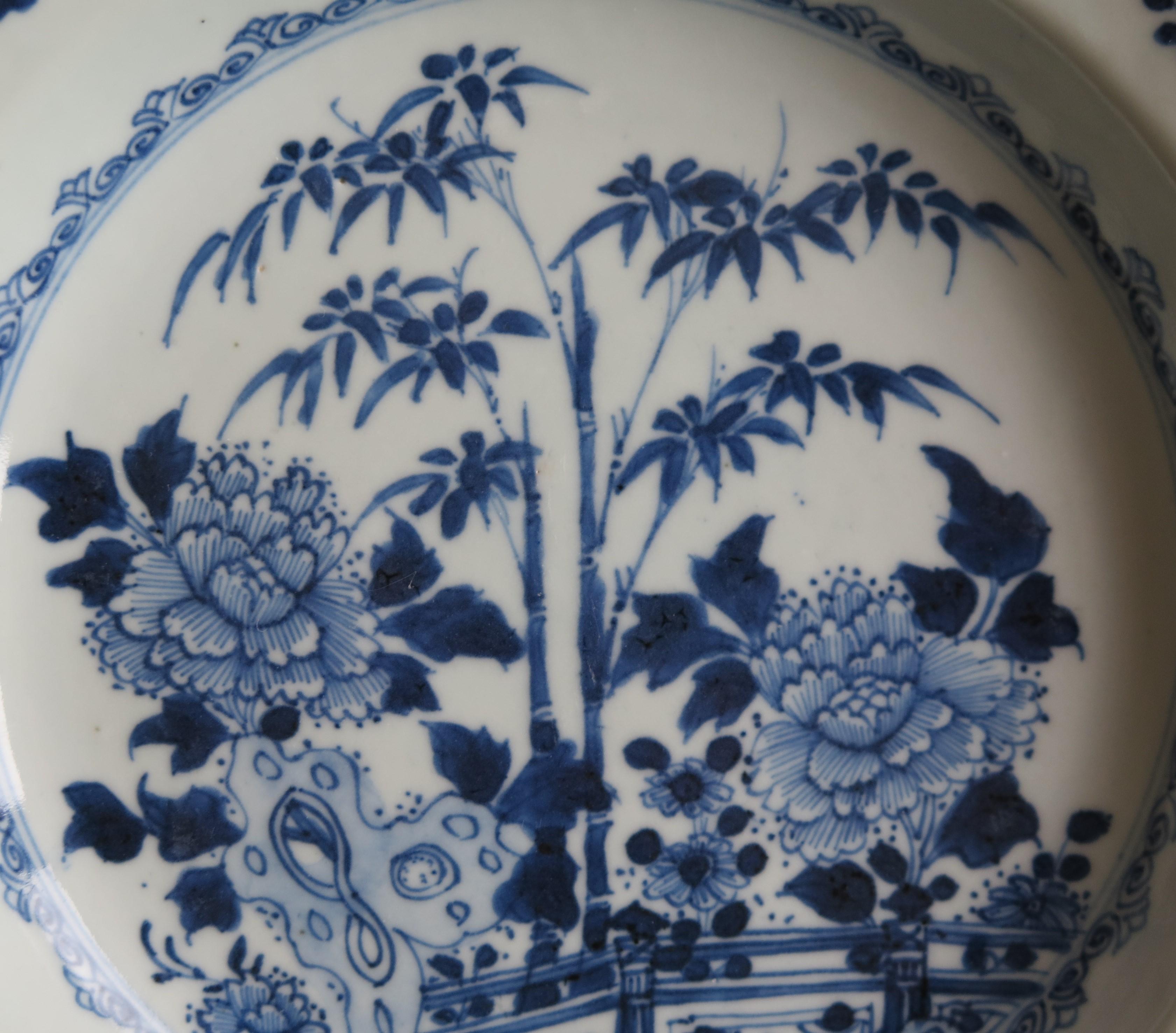 Chinese Export Soup or Deep Plate Canton Blue & White Porcelain, Qing circa 1770 4