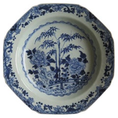 Chinese Export Soup or Deep Plate Canton Blue 
White Porcelain, Qing circa 1770