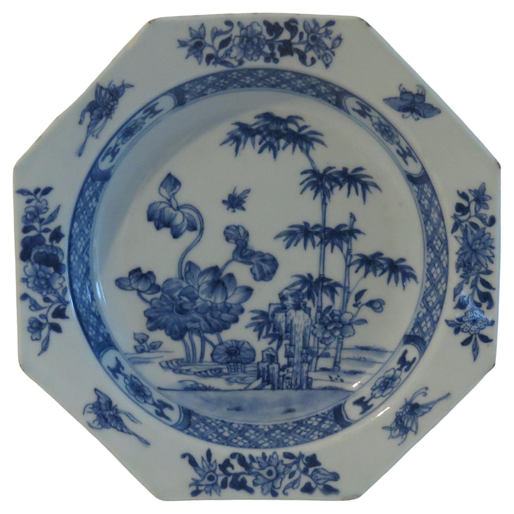 Chinese Export Soup or Deep Plate Canton Blue & White Porcelain, Qing circa 1770