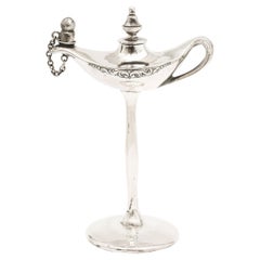Antique Chinese Export Sterling Silver Aladdin's Lamp, Form Table Lighter
