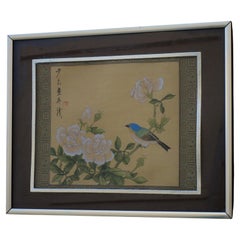 Chinese Export Style Painting Bird and Flowers