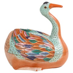 Chinese Export Style Porcelain Duck Tureen