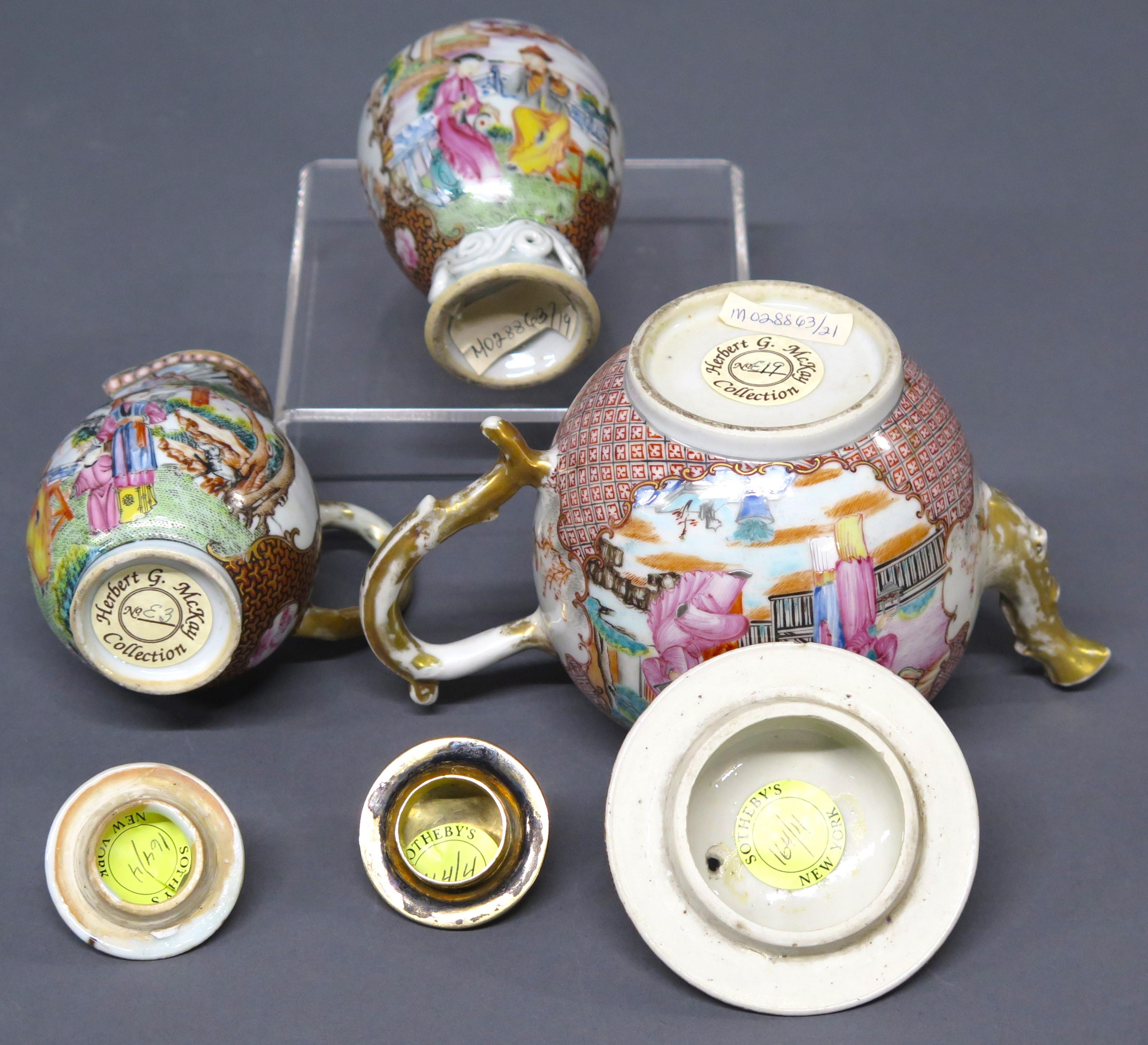 Peint à la main Service à thé d'exportation chinoise, motif rockefeller en vente