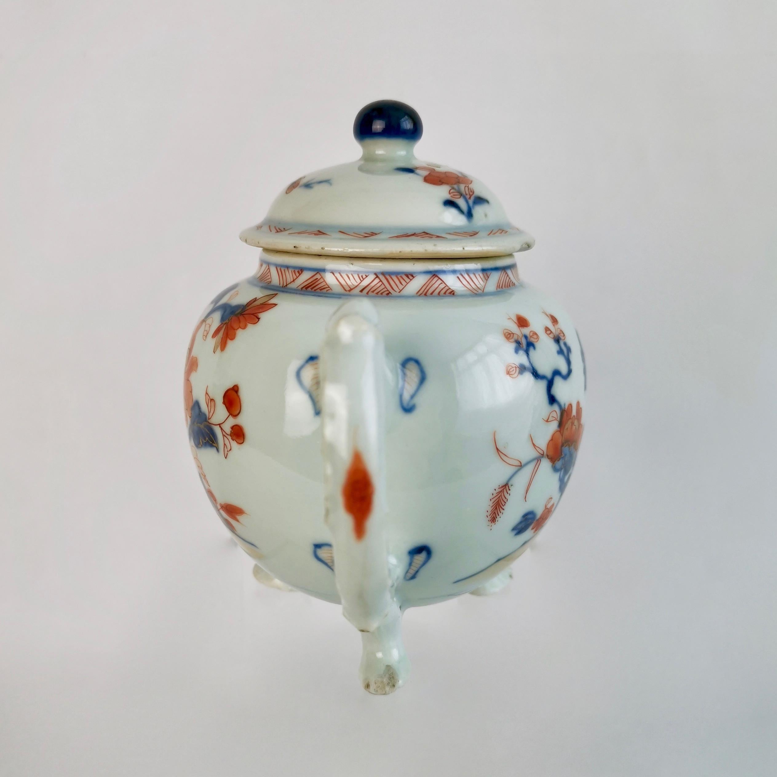 18th Century Chinese Export Teapot, Imari Flowers, Qianlong, circa 1750