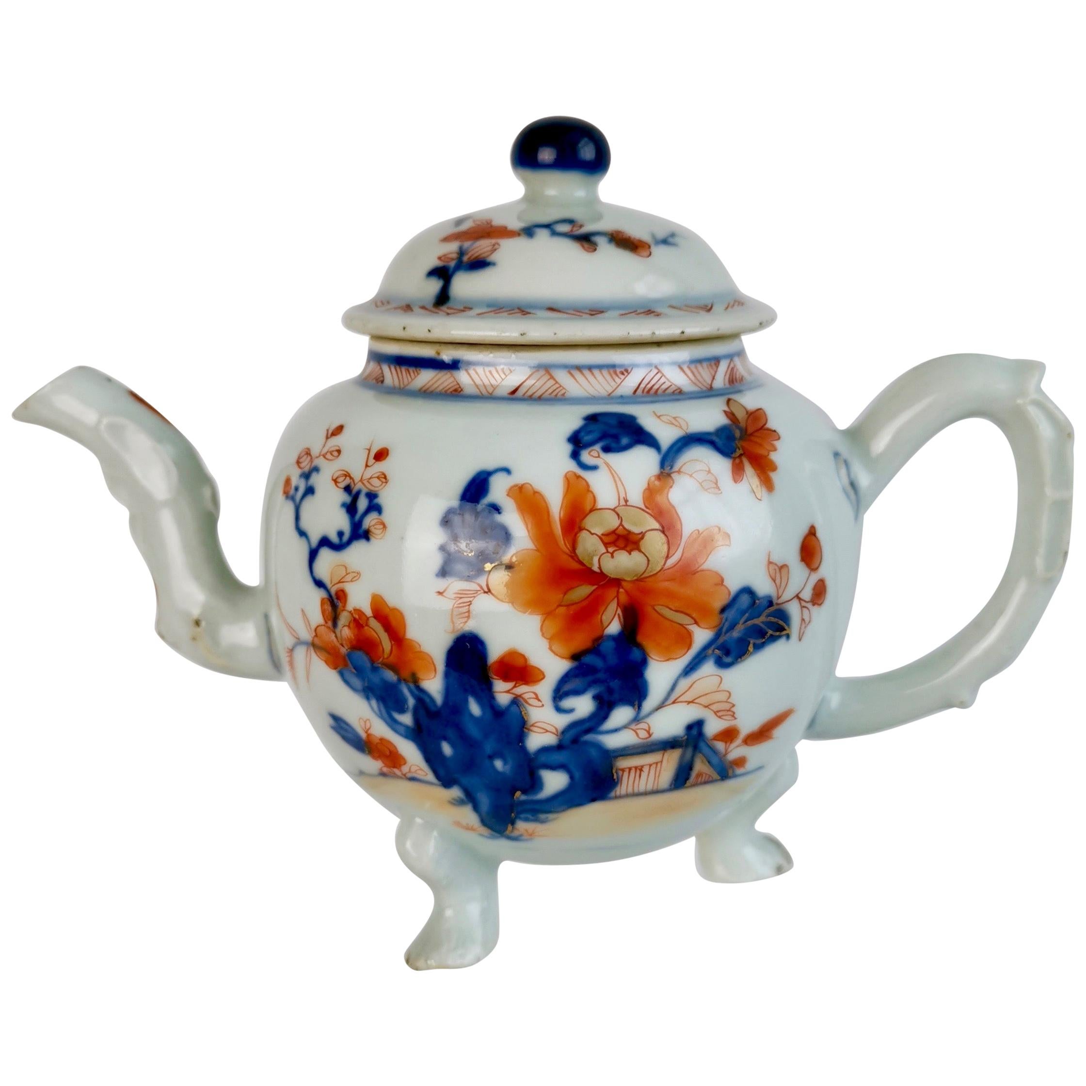 Chinese Export Teapot, Imari Flowers, Qianlong, circa 1750
