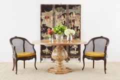 Chinese Export Three-Panel Lacquered Coromandel Screen