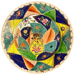 Chinese Export Tobacco Leaf Porcelain Plate