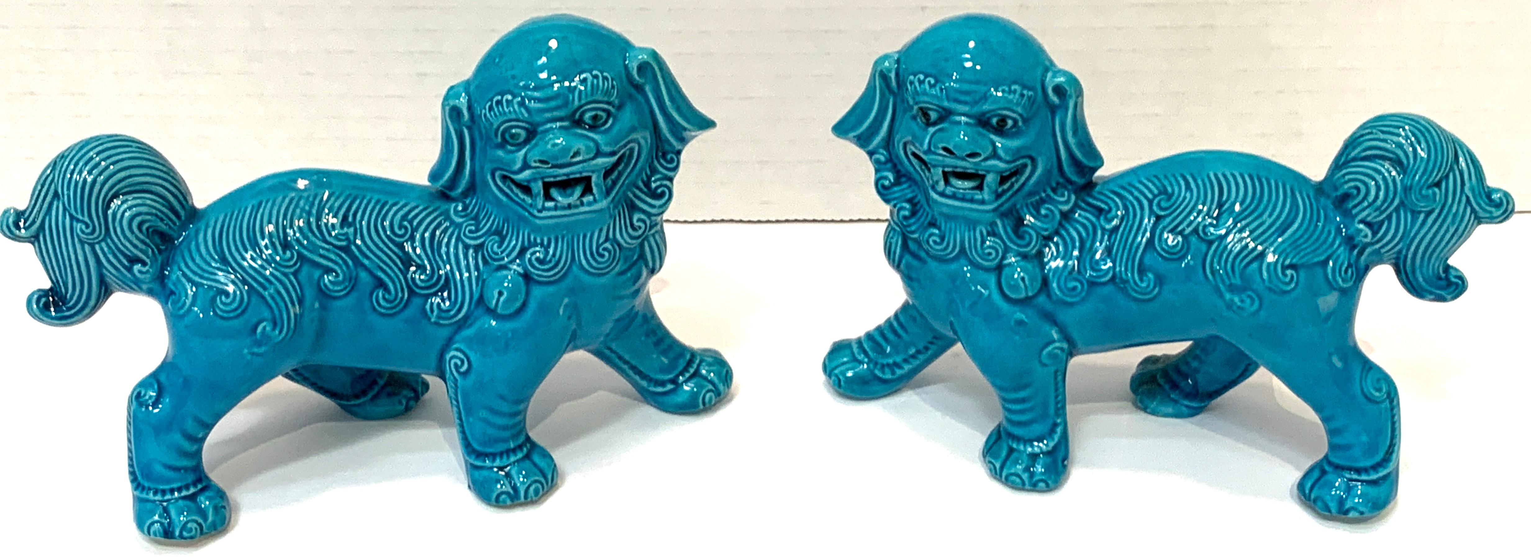 Chinese Export Turquoise Foo Dogs, A Collection 4