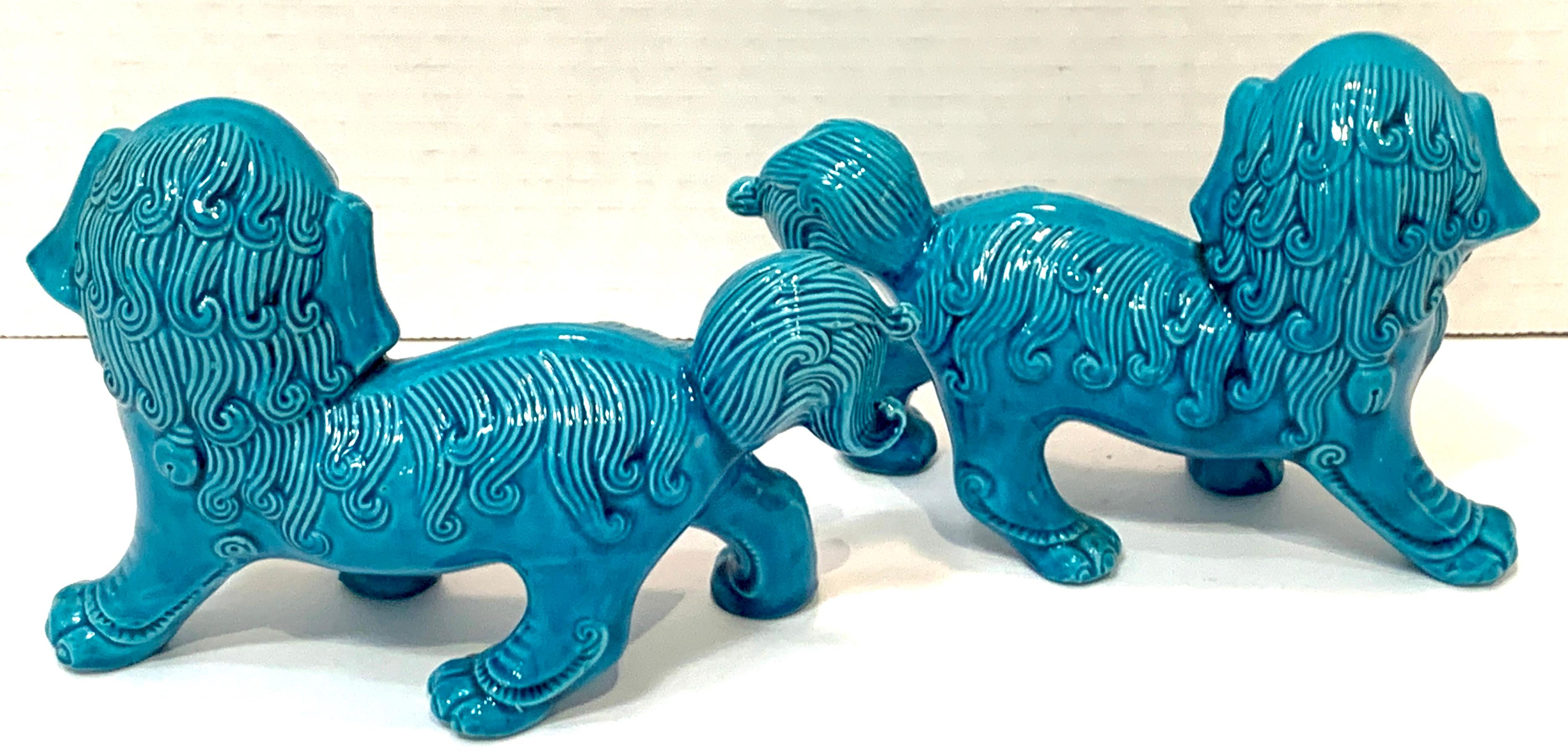 Chinese Export Turquoise Foo Dogs, A Collection 5