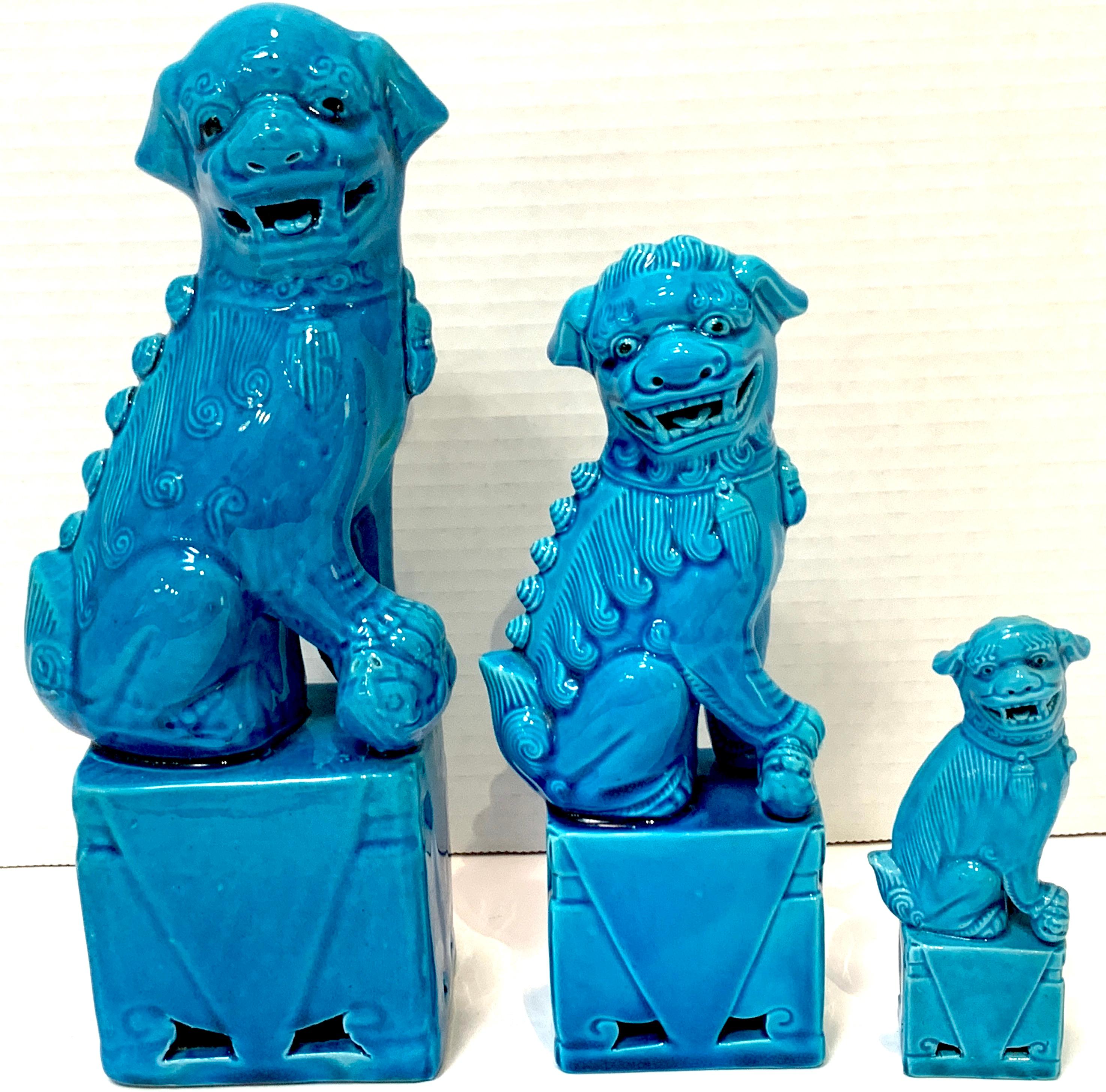 20th Century Chinese Export Turquoise Foo Dogs, A Collection