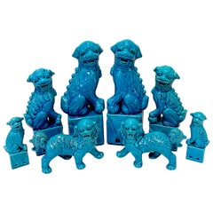 Vintage Chinese Export Turquoise Foo Dogs, A Collection