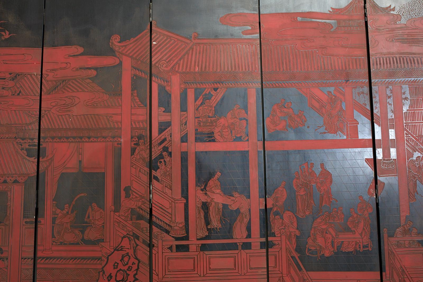 Chinese Export Twelve Panel Coromandel Style Screen For Sale 7