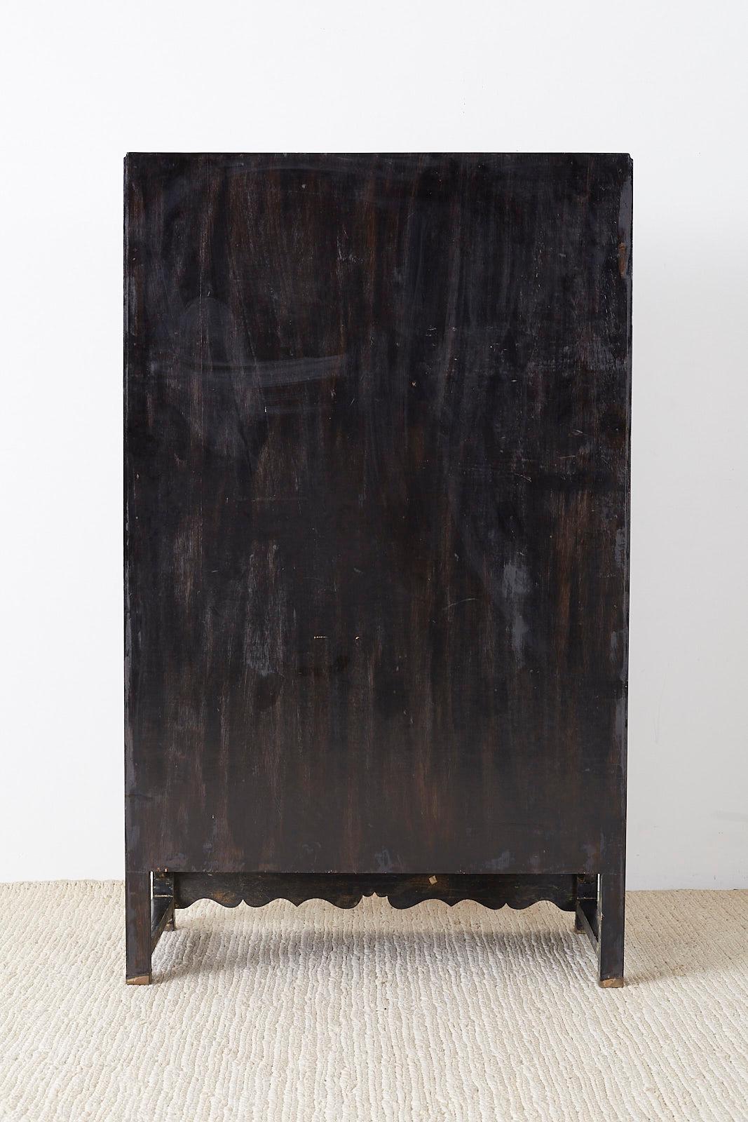 Chinese Export Two-Door Lacquered Wedding Style Cabinet 13