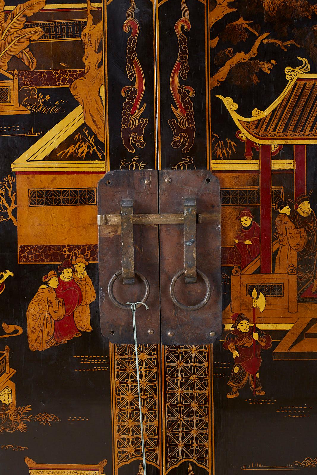 Zweitüriger lackierter Schrank im Hochzeitsstil aus China (Chinesisch)