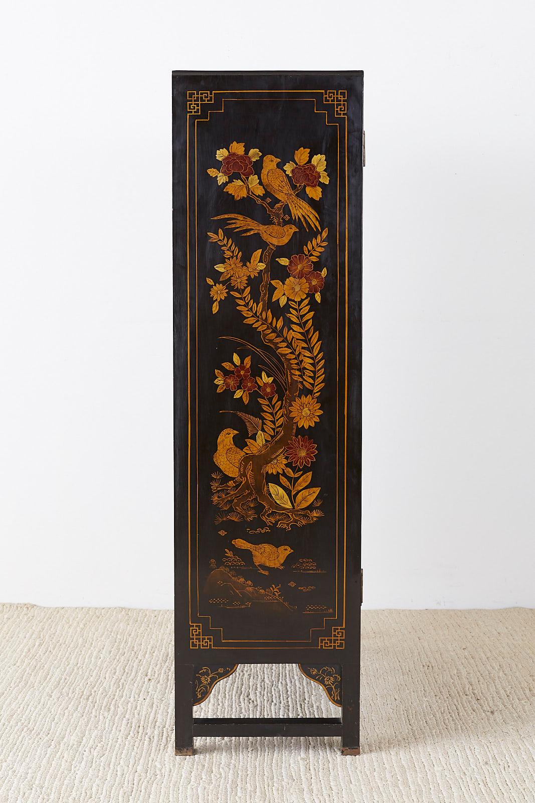 Chinese Export Two-Door Lacquered Wedding Style Cabinet 3