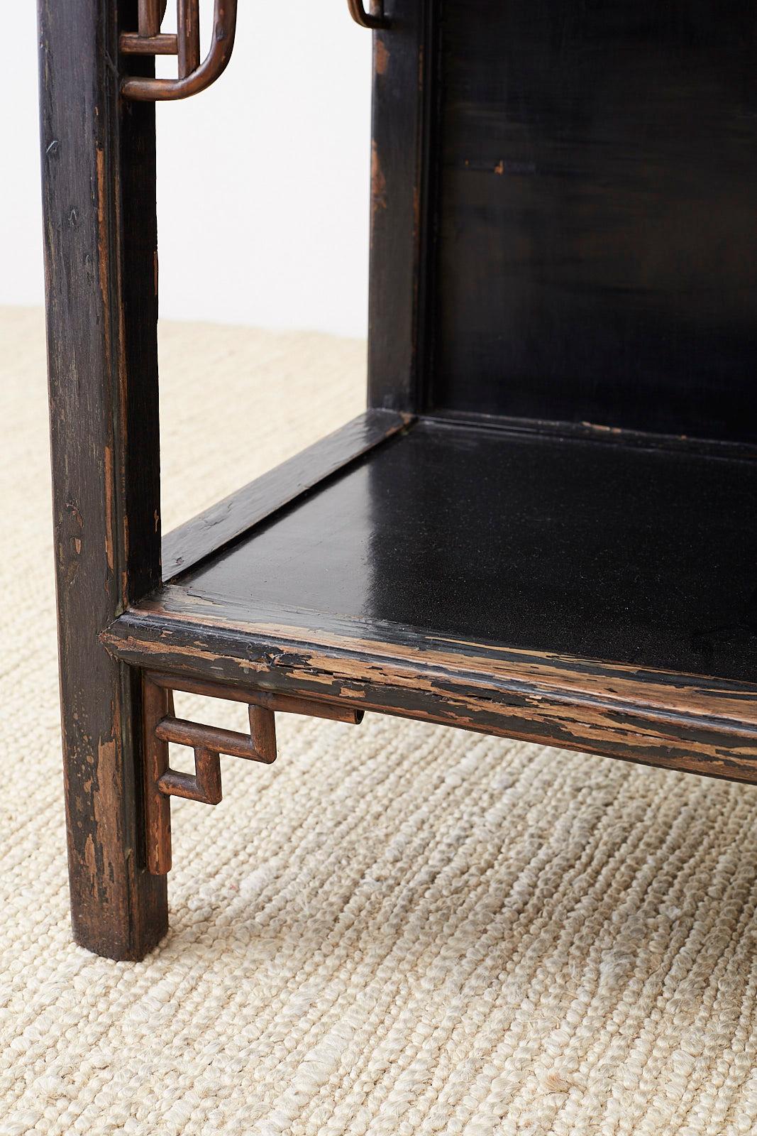 Chinese Export Two-Drawer Lacquered Console Table 6