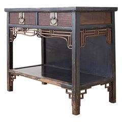 Chinese Export Two-Drawer Lacquered Console Table
