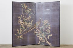 Chinese Export Two-Panel Hand Painted Wallpaper Screen