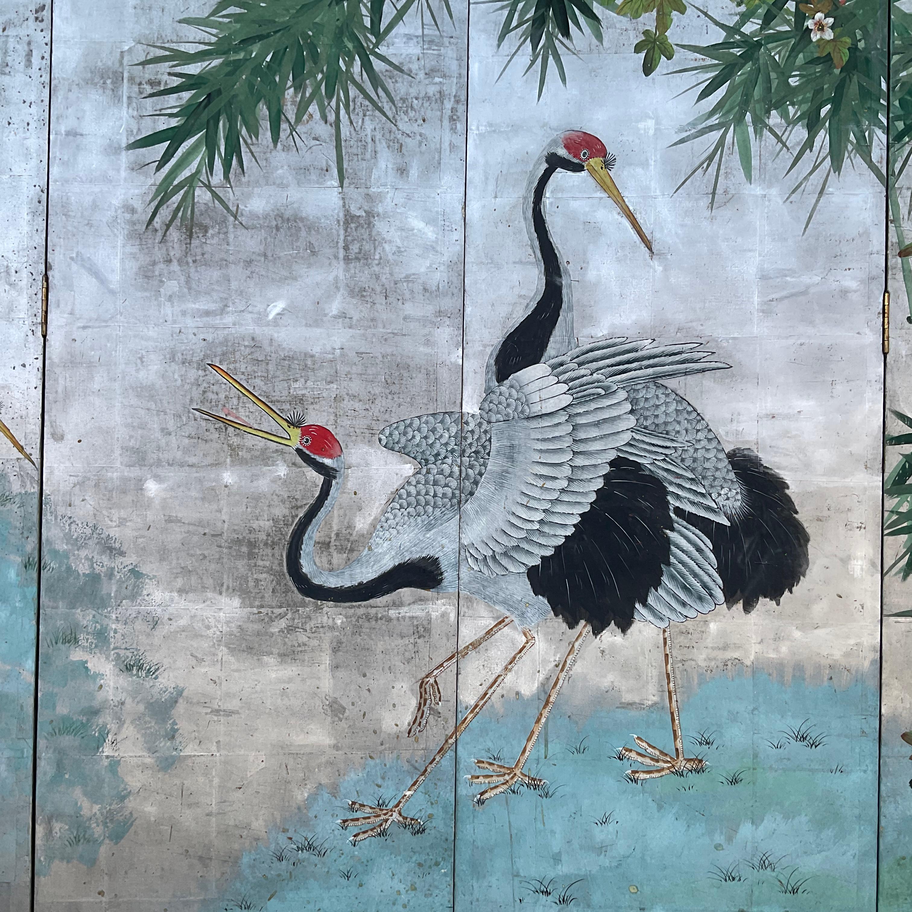 20th Century Chinese Export Wallpaper Four Panel Screen