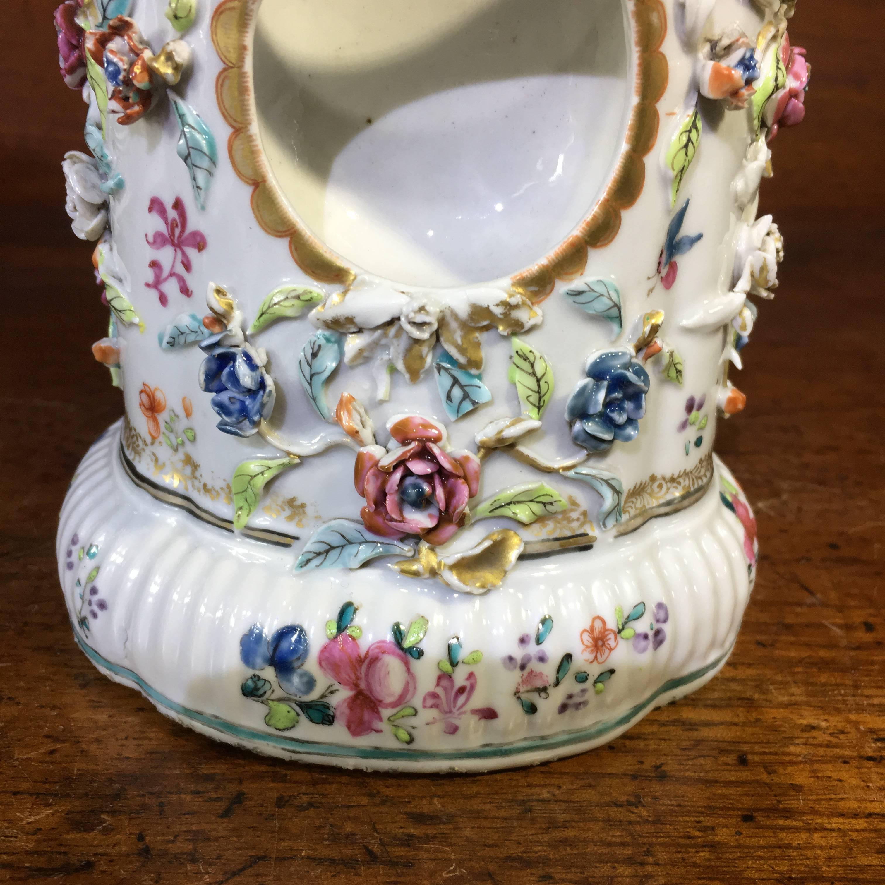 18th Century Chinese Export Watch Stand, Flower Encrusted, circa 1750
