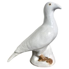 Chinese Export White Glazed Porcelain Dove, Early-Mid 20th Century, China