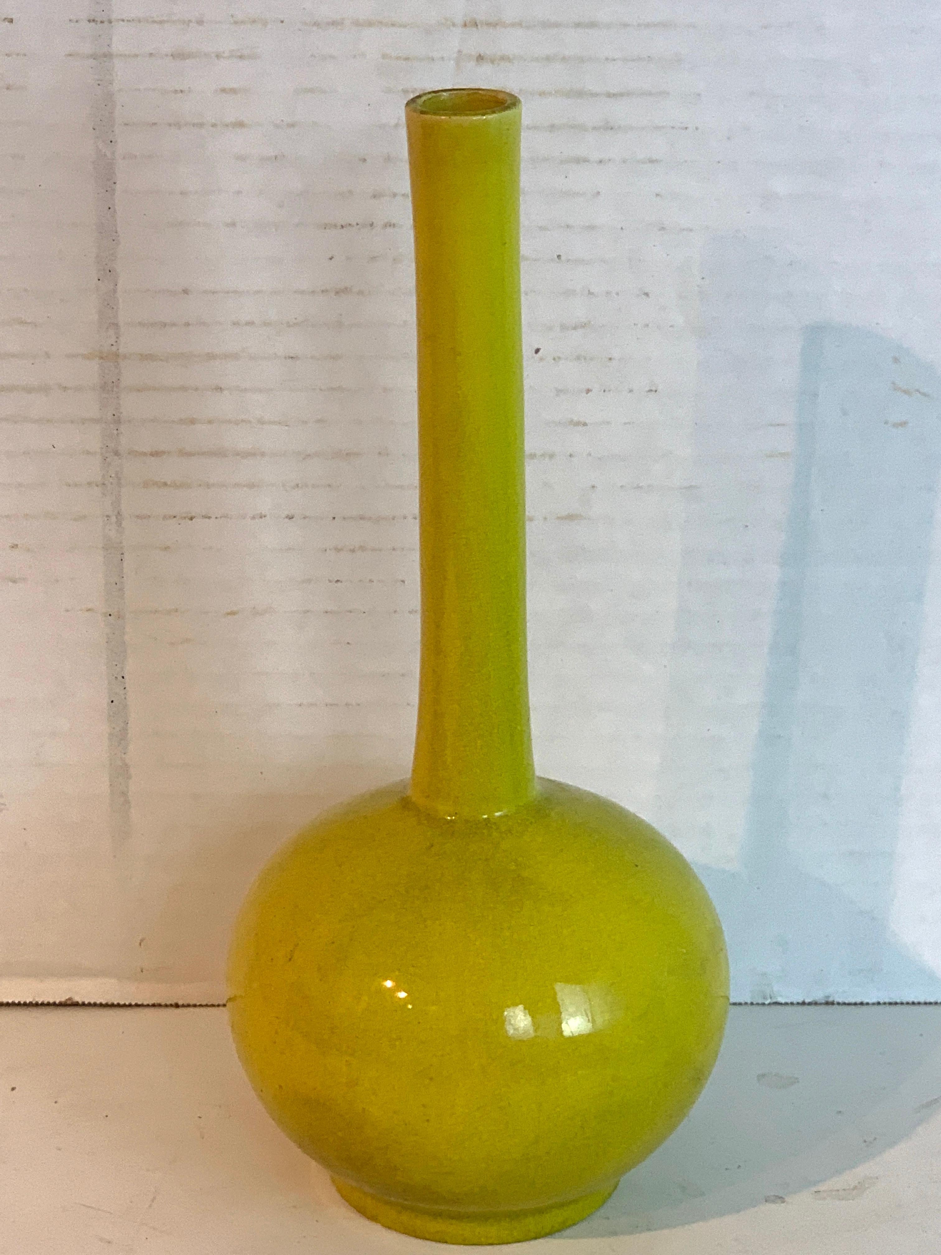 Porcelain Chinese Export Yellow Monochrome Bottle Vase, circa 1900