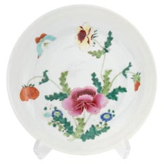 Chinese Famile Rose Porcelain Butterfly and Flower Motif Plate