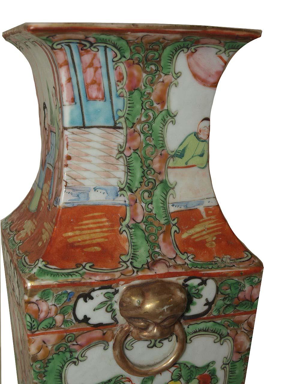 Hand-Painted Chinese Famile Rose Vase