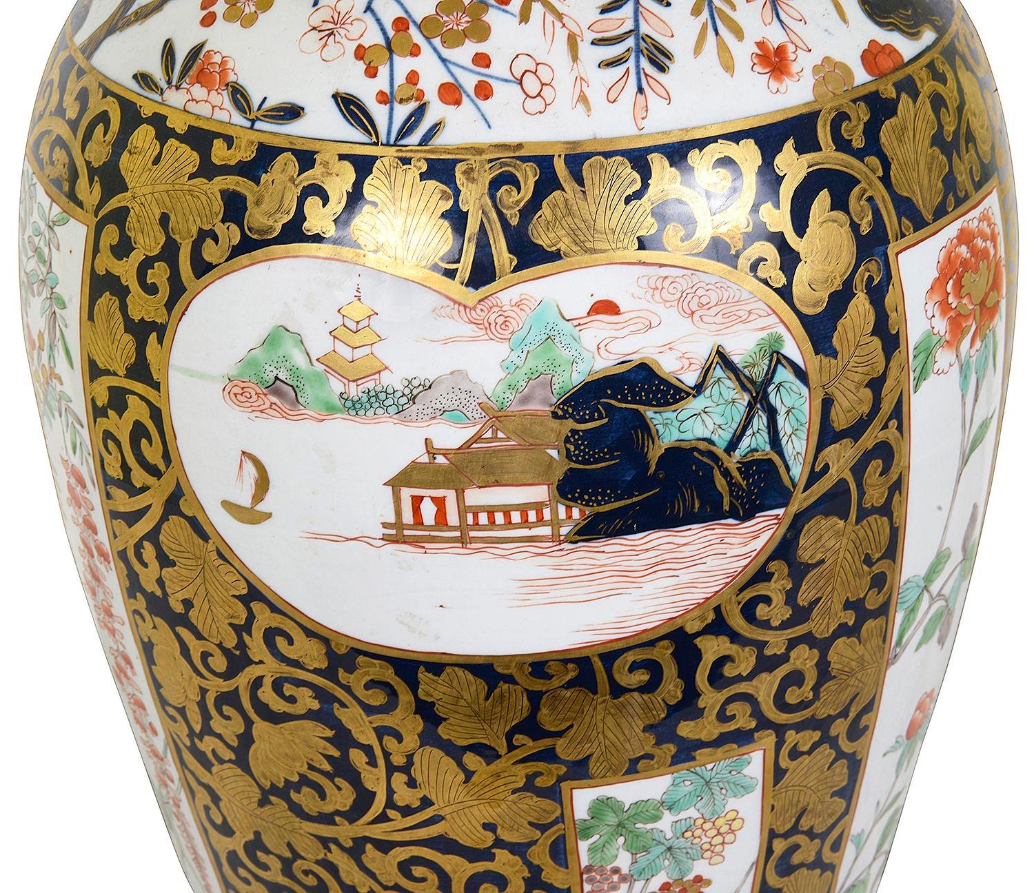 Peint à la main Lampe à vase de style Famille Noare chinoise. C19e en vente