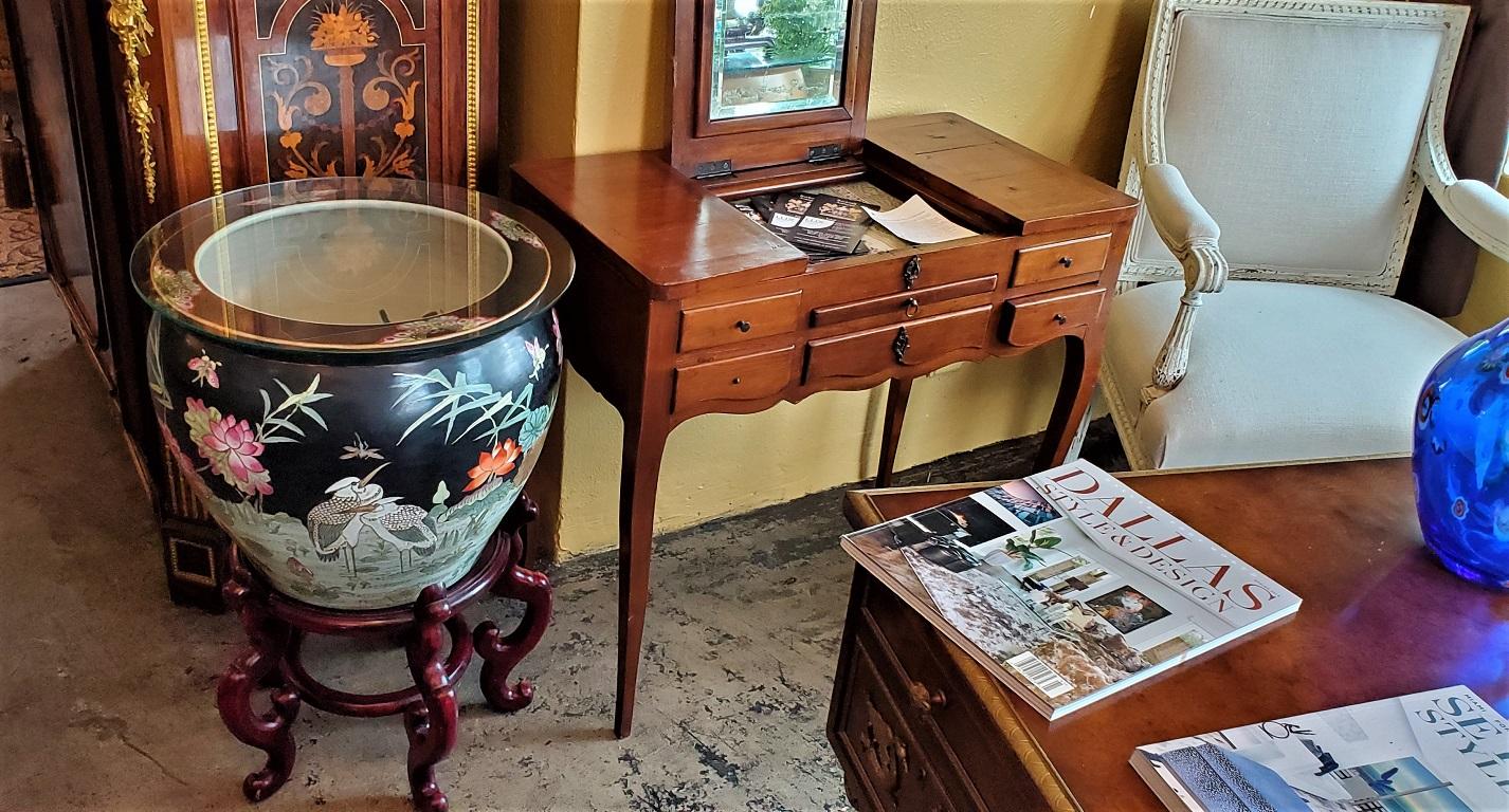 Chinese Famille Noir Fish Bowl Side Table with Stand 5