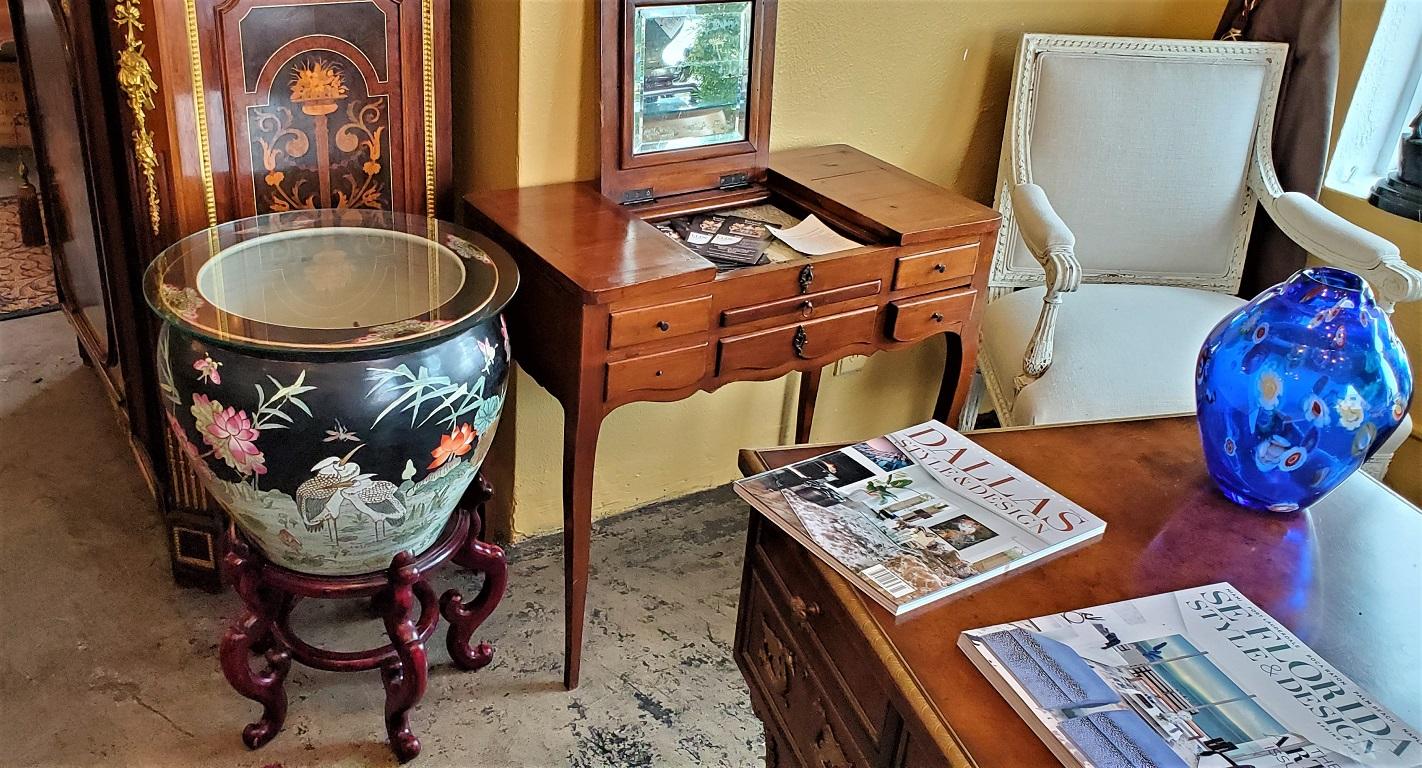 Chinese Famille Noir Fish Bowl Side Table with Stand 6