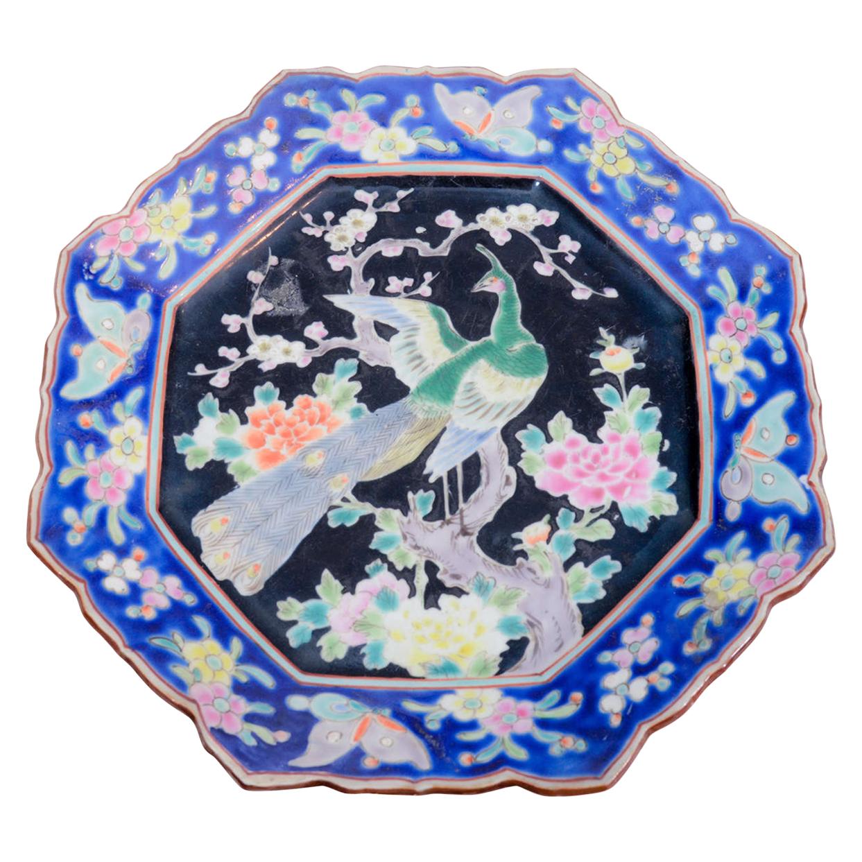 Chinese Famille Noir Plate For Sale