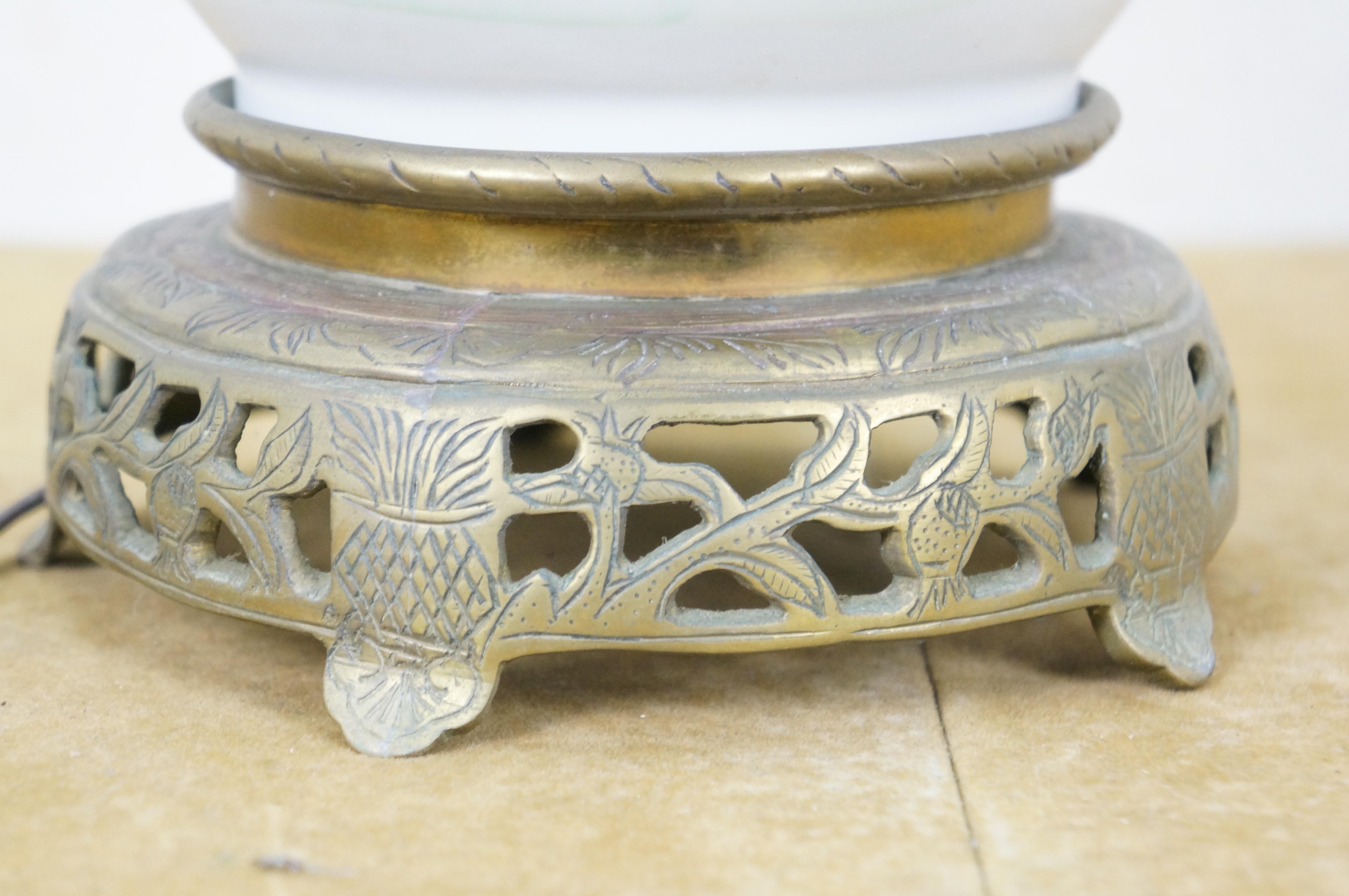 Chinese Famille Porcelain Ginger Jar Mantel Vase Urn Scholar Warrior Lamp 29