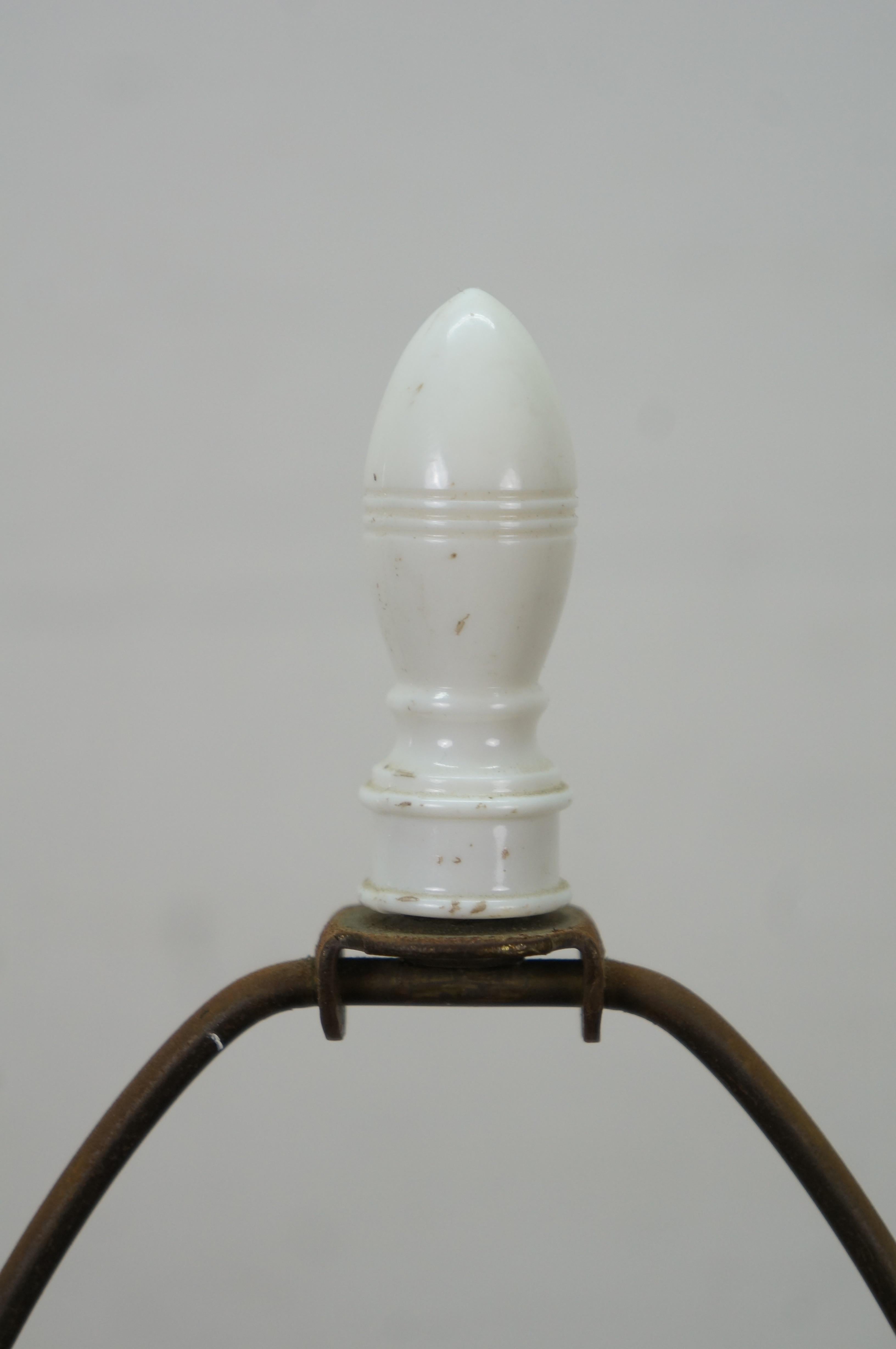 Chinese Famille Porcelain Ginger Jar Mantel Vase Urn Scholar Warrior Lamp 29