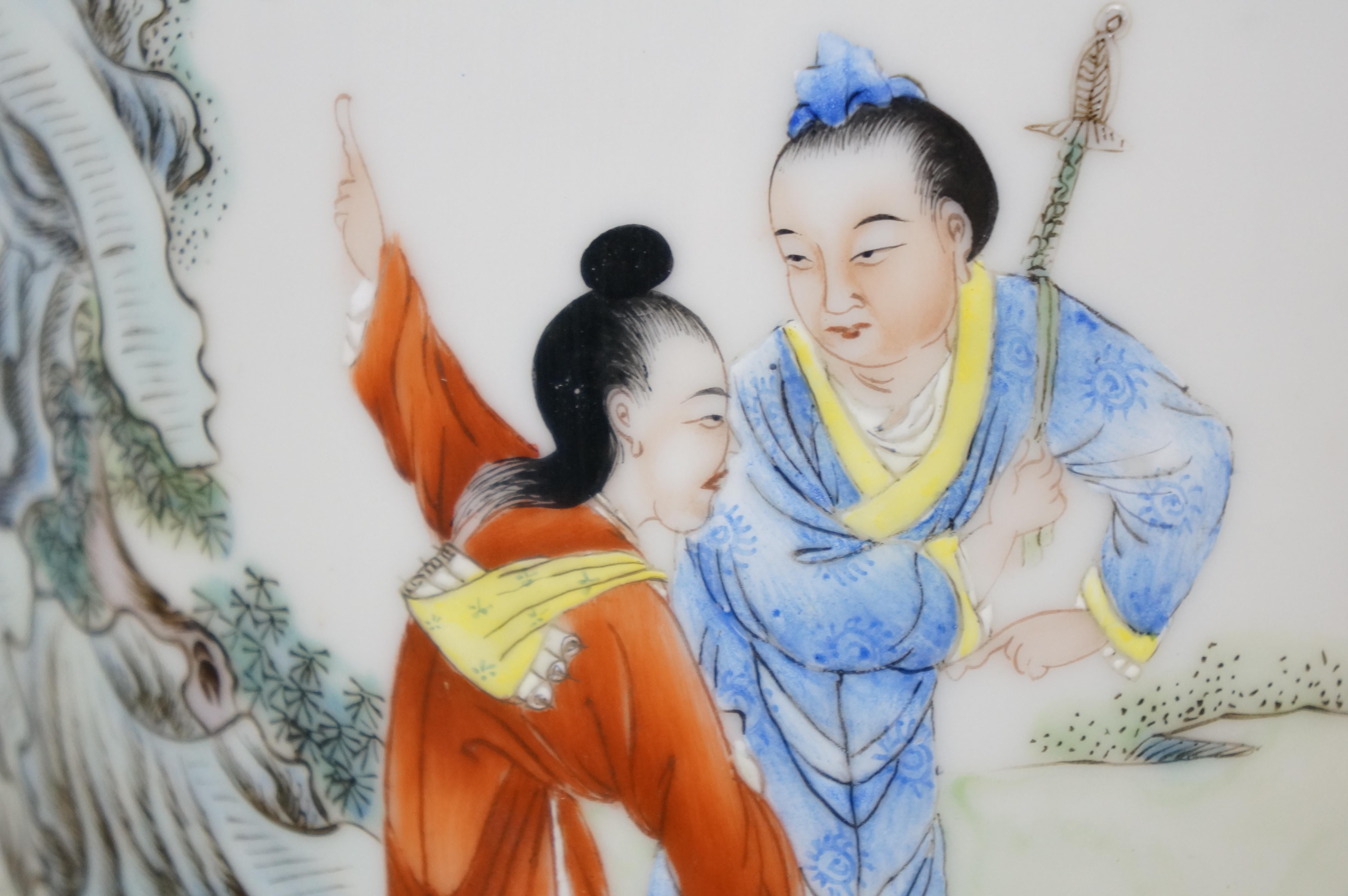 Chinese Famille Porcelain Ginger Jar Mantel Vase Urn Scholar Warrior Lamp 29