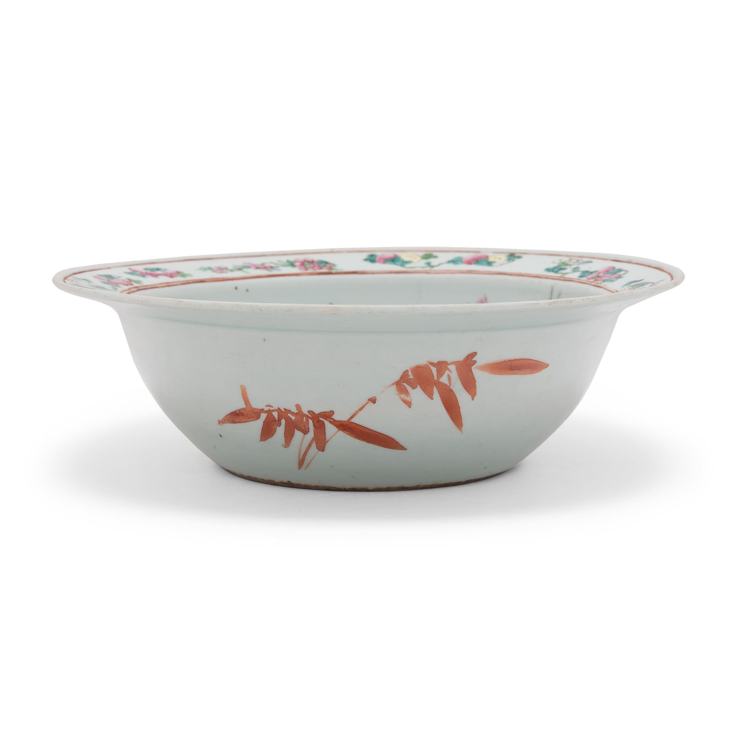 Chinese Export Chinese Famille Rose Bowl with Pheasant and Chrysanthemums, c. 1900 For Sale
