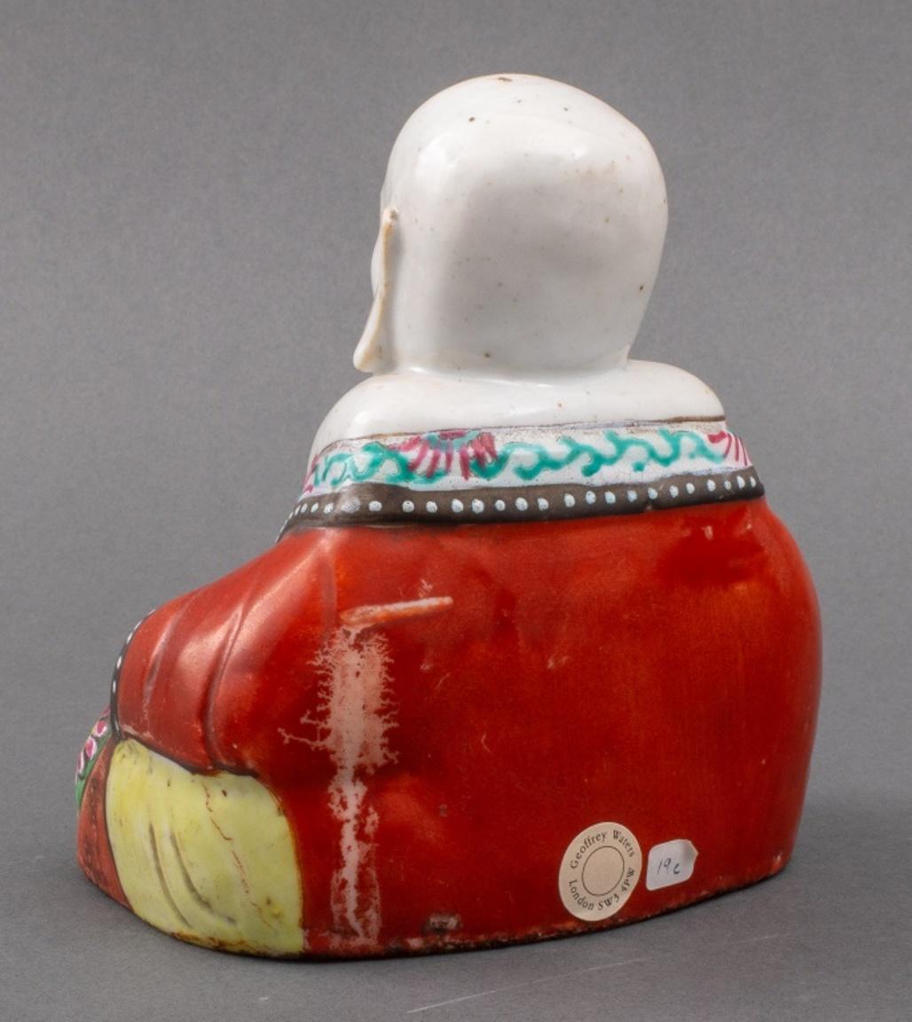 Chinese Famille Rose Budai Figure Censer, 19th Century In Good Condition In New York, NY