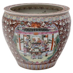 Chinese Famille Rose Fish Bowl with One Hundred Cranes