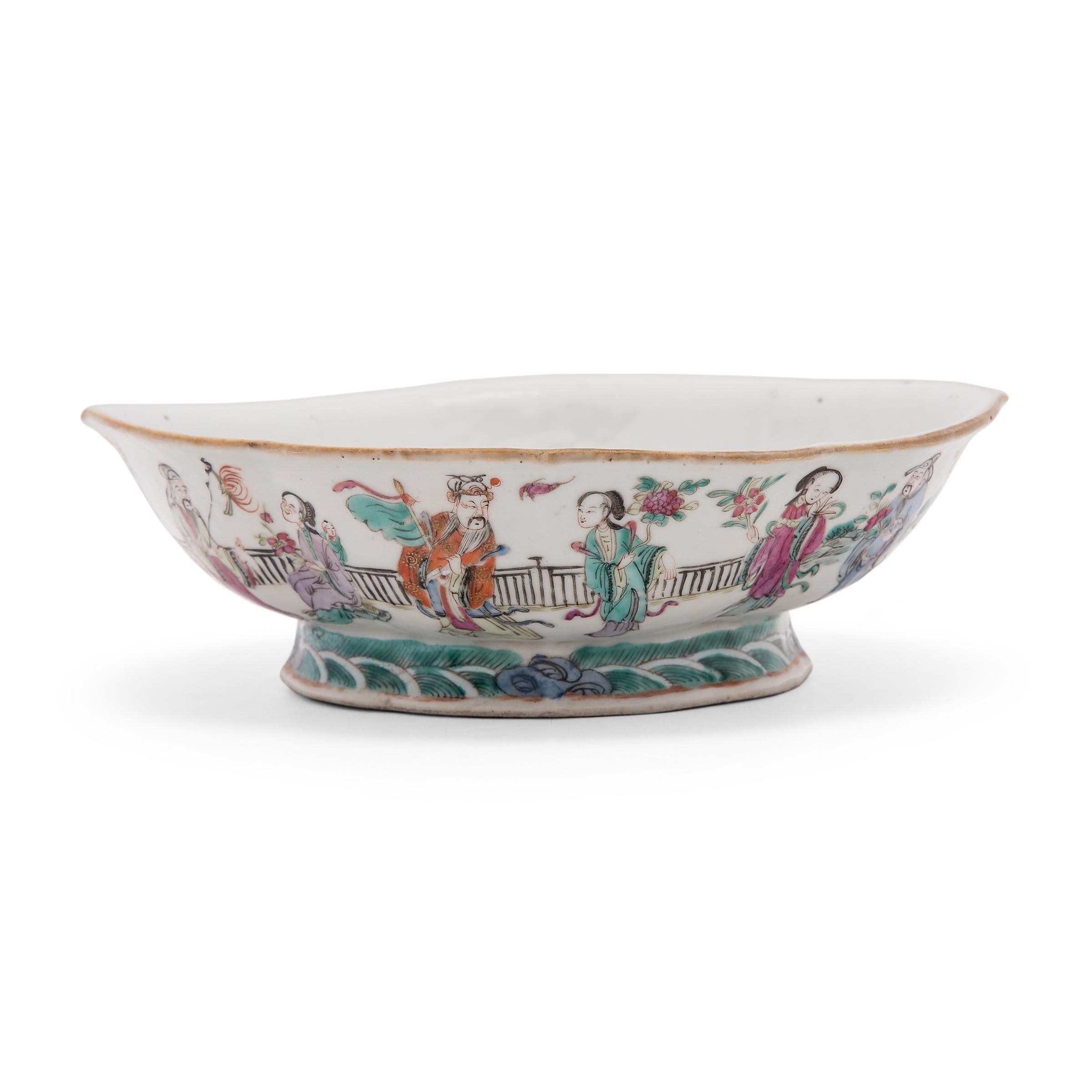 Qing Chinese Famille Rose Footed Offering Bowl, c. 1850