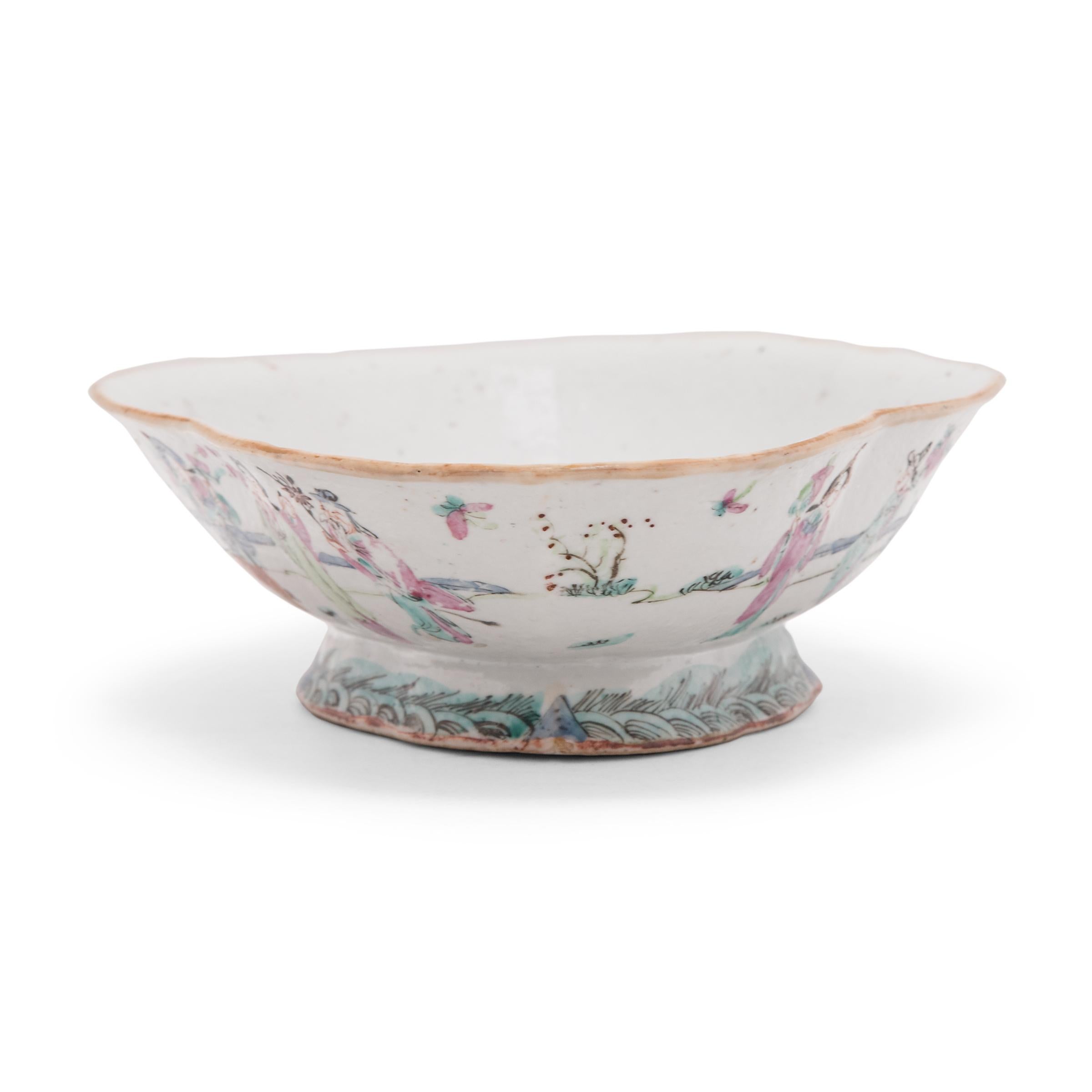 19th Century Chinese Famille Rose Footed Offering Bowl, c. 1850
