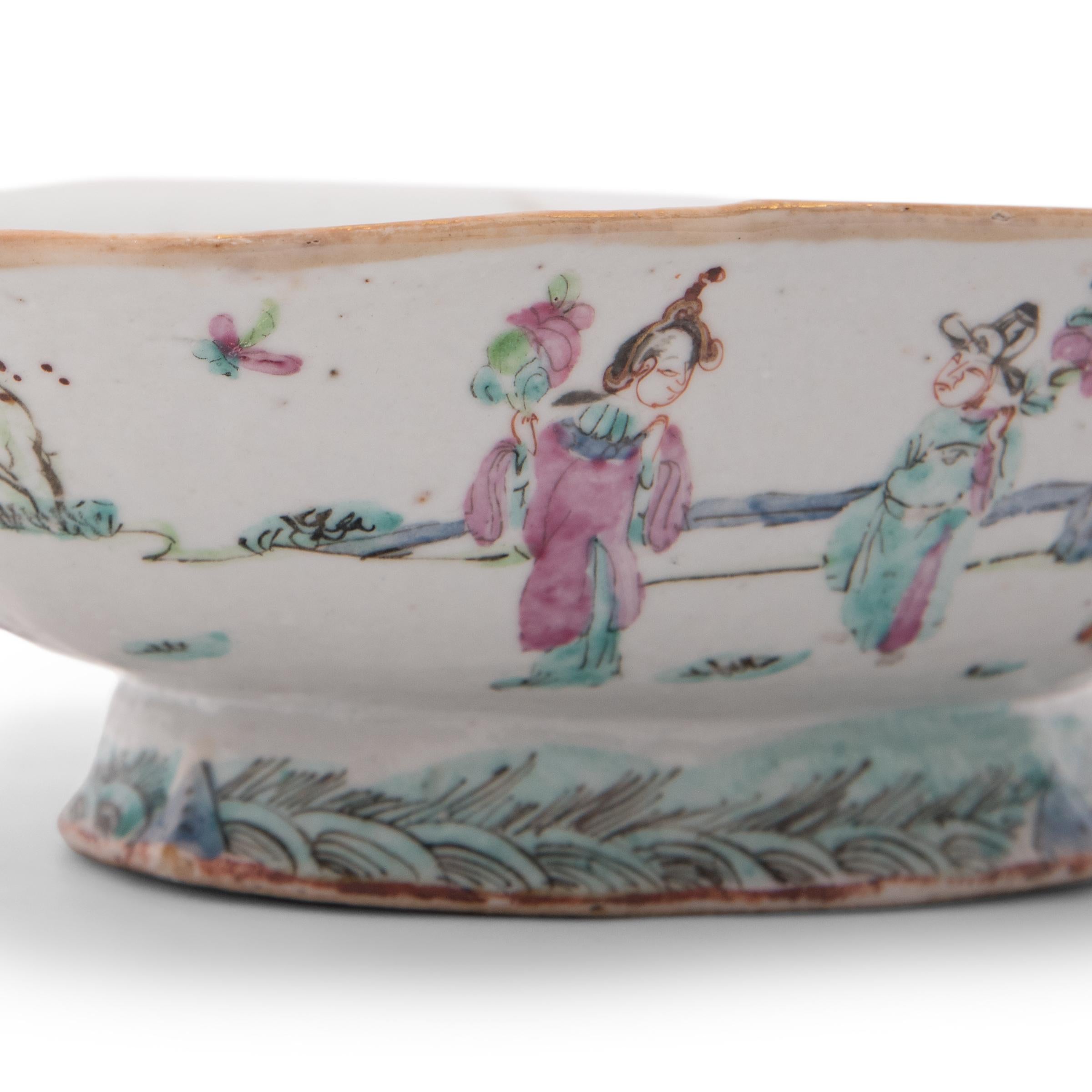Chinese Famille Rose Footed Offering Bowl, c. 1850 1