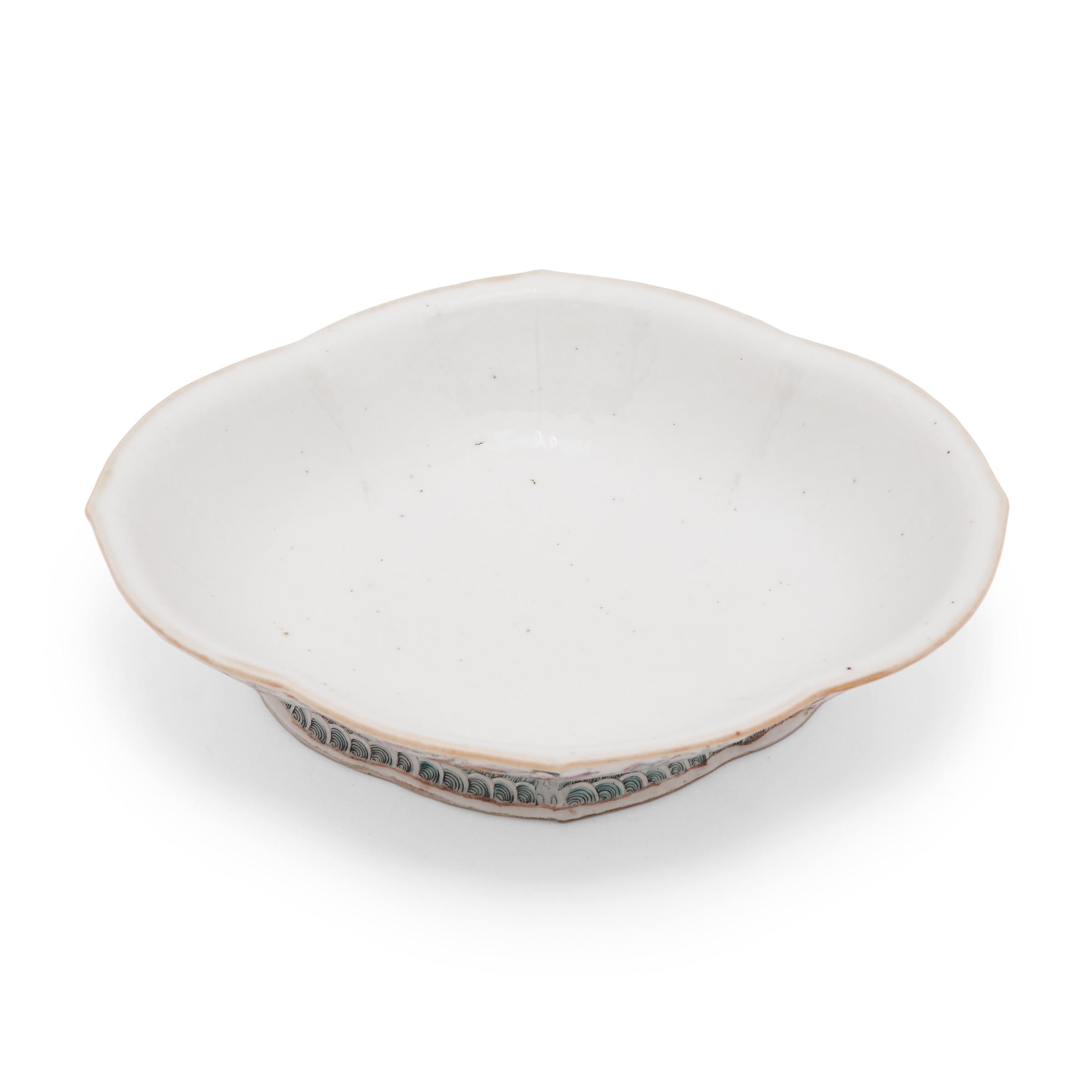19th Century Chinese Famille Rose Footed Offering Bowl, c. 1850