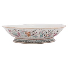 Antique Chinese Famille Rose Footed Offering Bowl, c. 1850