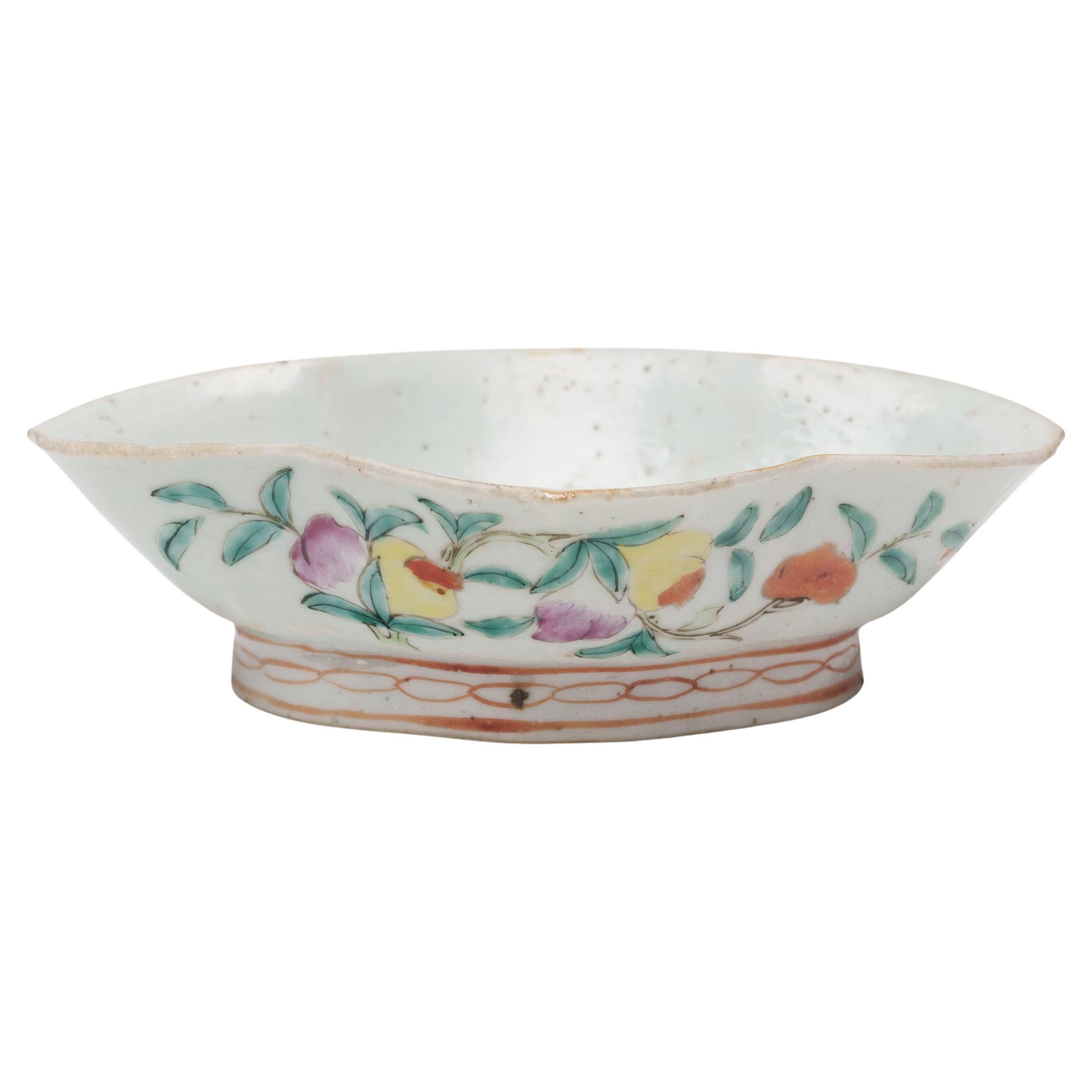 Chinese Famille Rose Footed Offering Bowl, c. 1862