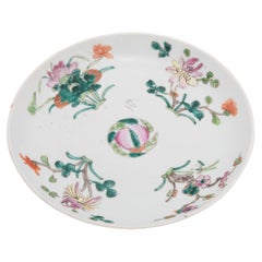Used Chinese Famille Rose Four Seasons Plate, c. 1900