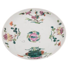 Used Chinese Famille Rose Four Seasons Plate, c. 1900