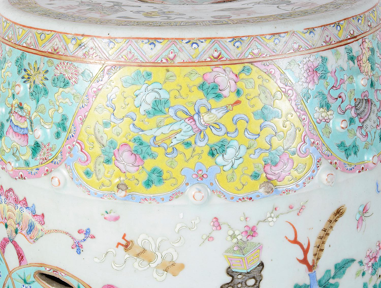 Hand-Painted Chinese Famille Rose Garden Seat