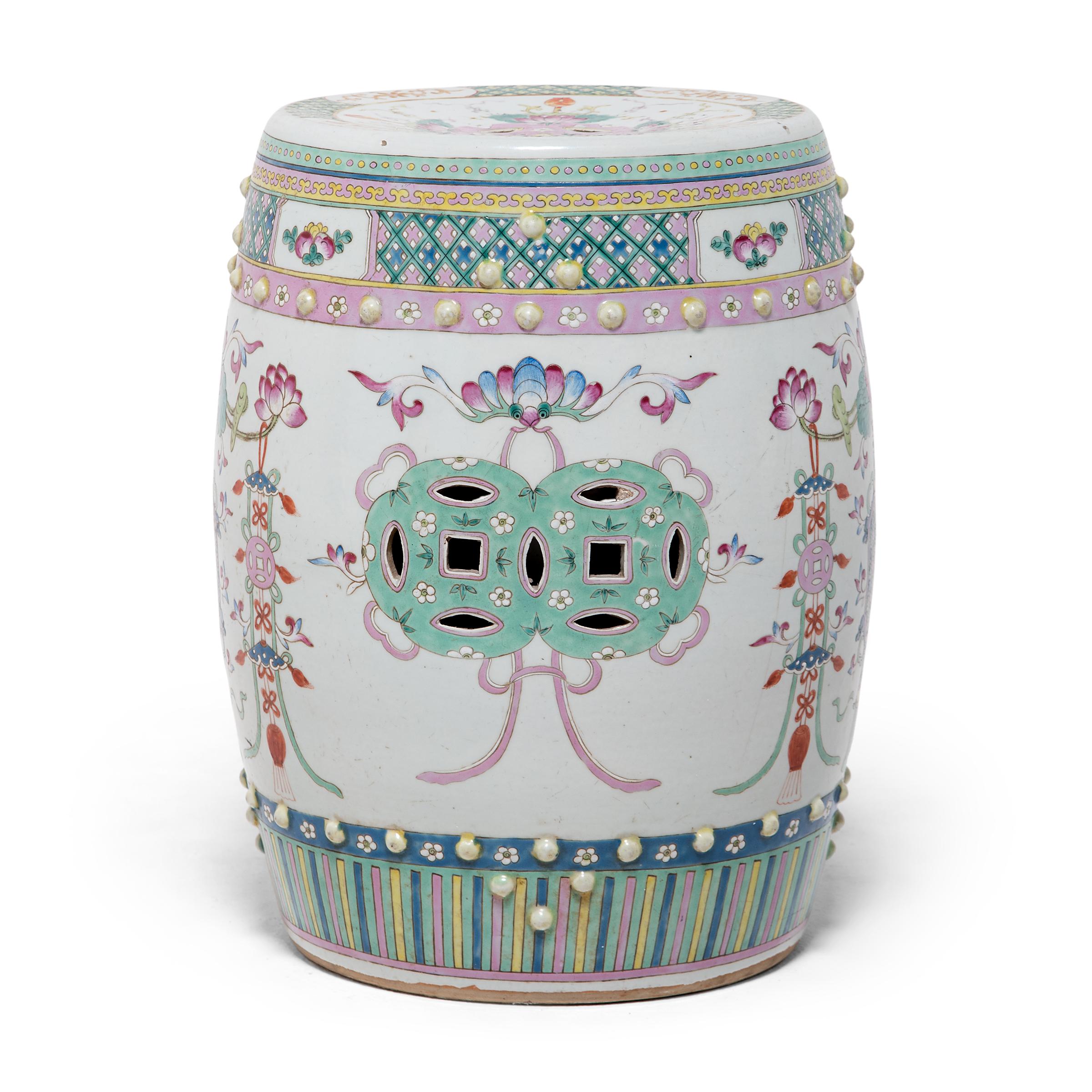 During the 18th century, Europeans provided an eager market for Chinese export porcelain, especially the colorful and fanciful ware known as “famille rose.” Named for a palette of opaque overglaze enamels that favored roses and pinks, famille rose