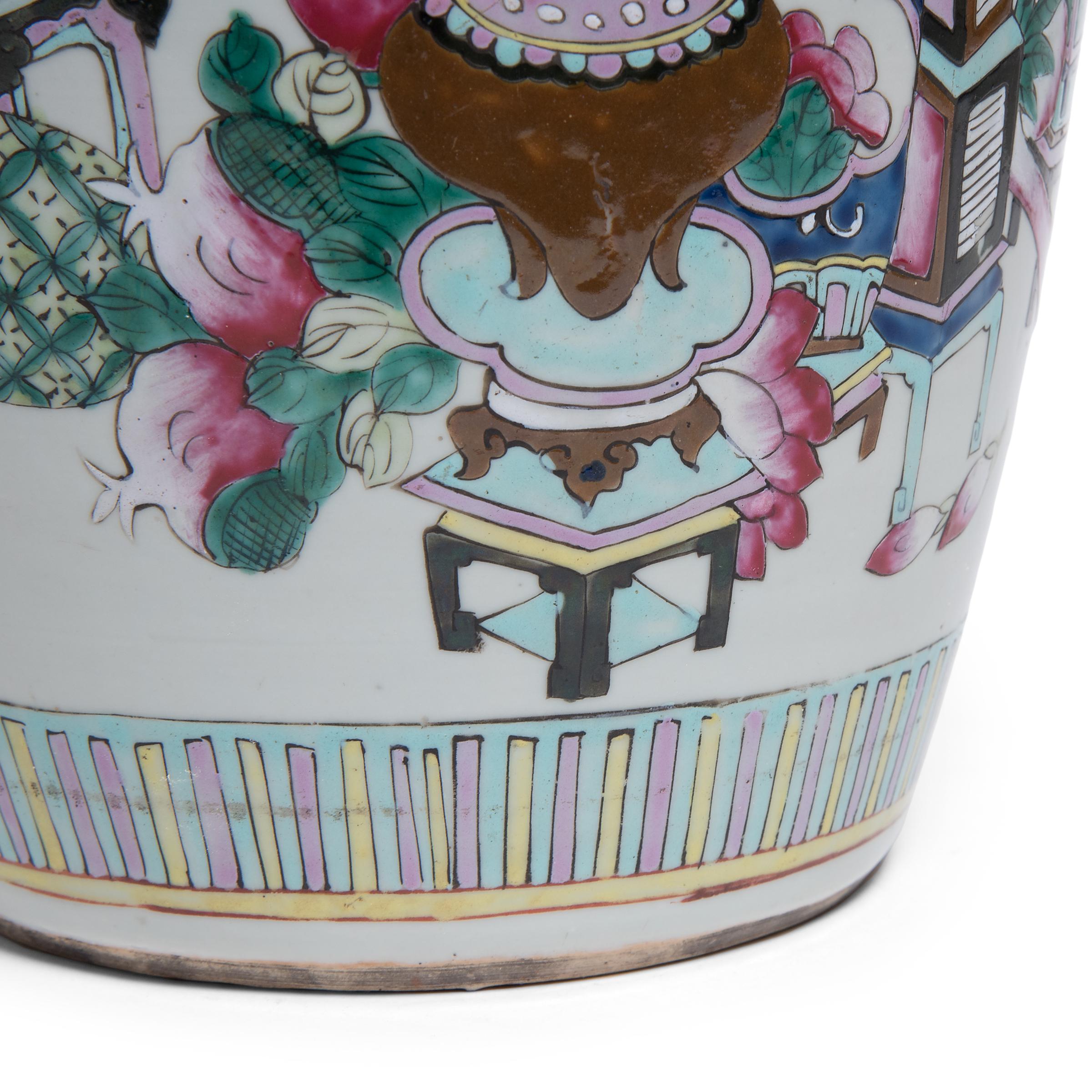 Chinese Famille Rose Ginger Jar with Fruits and Flowers, circa 1900 3